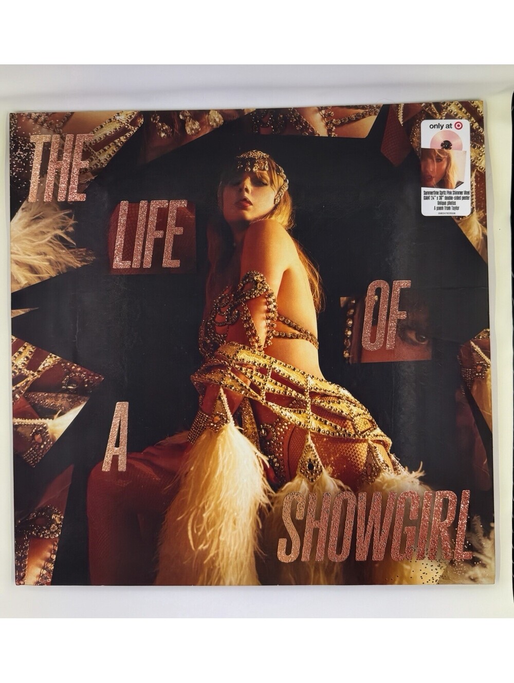 Taylor Swift The Life of a Showgirl Target Exclusive Pink Shimmer Vinyl LP NEW